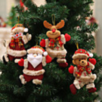 Happy New Year Christmas Ornaments DIY Xmas Gift Santa Claus Snowman Tree Pendant Doll Hang Decorations for Home Noel Natal