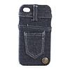 Hard Case Protector Back Cover Shell Jean Design For IPhone4(blue)