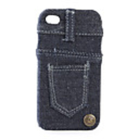 Hard Case Protector Back Cover Shell Jean Design For IPhone4(blue)