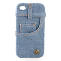 Hard Case Protector Back Cover Shell Jean Design For IPhone4(blue)