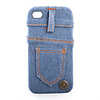 Hard Case Protector Back Cover Shell Jean Design For IPhone4(blue)