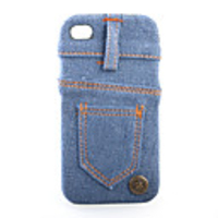 Hard Case Protector Back Cover Shell Jean Design For IPhone4(blue)