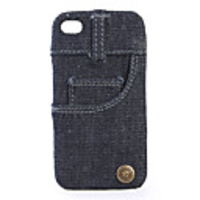 Hard Case Protector Back Cover Shell Jean Design For IPhone4(blue)