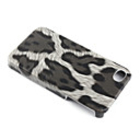 Hard Protective Case with Leopard Print for iPhone 4 (Black)