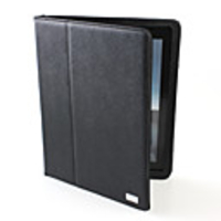 Hard PU Leather Case for Apple iPad 2 - Black