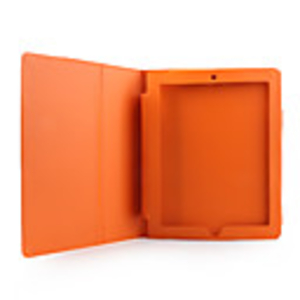Hard PU Leather Case Skin for Apple iPad 2 - Orange