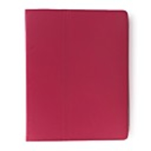 Hard PU Leather Case Skin for Apple iPad 2 - Rose Red