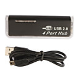 Harmonica Shaped 4-Port USB 2.0 Hub (Black)