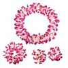 hawaiian luau flower leis jumbo necklace bracelets headband set rose