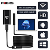 HD Endoscope Camera 720P WiFi Lens 8mm Soft Cable Wireless Inspection Waterproof Borescope for Android IOS Windows