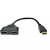 HDMI 2 Dual Port Y Splitter 1080P HDMI v1.4 Male to Double Female Adapter Cable 1 In 2 Out HDMI Converter Connect Cable Cord