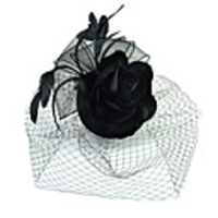 Head Jewelry Hat Masquerade Floral Retro Vintage Vintage 1920s Tulle Cloth Feather Mesh For Black Swan Cosplay Women