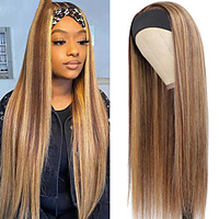 Headband Wig Highlight Wig P27 / 33 Mixed Ombre Honey Blonde Straight Wigs Daily Party Cosplay Wig Heat Resistant Fiber No Colored Headband miniinthebox