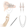 Headbands Earrings Pearl Necklace Halloween Costume Outfits 1920s Halloween Alloy For The Great Gatsby Cosplay Women