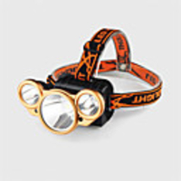 Headlamps Headlight Waterproof LED 3 Emitters 4 Mode with Battery and USB Cable Waterproof Adjustable LED Camping / Hiking / Caving Everyday Use Cycling / Bike Outdoor USB White Light Source Color