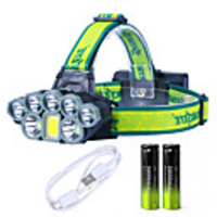 Headlamps LED 8 Emitters Adjustable Windproof Easy Carrying Durable Camping / Hiking / Caving Everyday Use Cycling / Bike Green