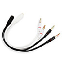 Headphone / Mic Combine Adapter 3.5mm Male 2 in 1 Female for Headset PC/Laptop