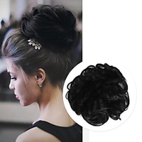 Headpiece / Hair Accessory / chignons Casual / Daily / Loose Curl Hair Bun Women / Synthetic / Adorable Synthetic Hair Hair Piece Hair Extension Casual / Daily / Loose Curl Natural Black 1B / Medium