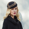 Headwear Elegant Wool Hats with Leopard Print 1pc Wedding / Daily Wear / Valentine