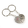 Heart Clock Shaped Metal Keychain,  Pair