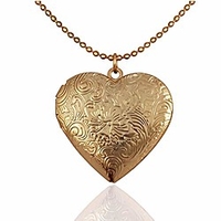 heart locket necklace that holds 2 pictures for women girls engraved retro flower lockets rose gold tone