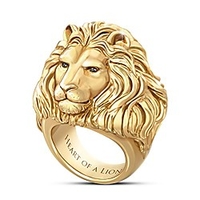 heart of a lion 24k gold-plated men