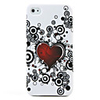Heart Pattern Protective Silicone Soft Case for iPhone 4G (White)