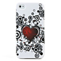 Heart Pattern Protective Silicone Soft Case for iPhone 4G (White)