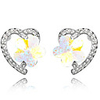 Heart Peach Diamond Studded Ear Nails