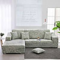 Heart Print Dustproof Stretch Slipcovers Stretch Sofa Cover Super Soft Fabric Couch Cover (You will Get 1 Throw Pillow Case as free Gift)