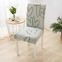 Heart Print Super Soft Chair Cover Stretch Removable Washable Dining Room Chair Protector Slipcovers Home Decor Dining Room Seat Cover miniinthebox