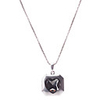 Heart Shape Gem Antique Silver Necklace