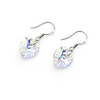 Heart Shaped Crystal And 925 Sterling Silver With Platinum Plated Earrings