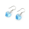Heart Shaped Crystal And 925 Sterling Silver With Platinum Plated Earrings