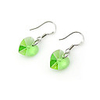 Heart Shaped Crystal And 925 Sterling Silver With Platinum Plated Earrings