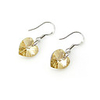 Heart Shaped Crystal And 925 Sterling Silver With Platinum Plated Earrings