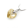 Heart Shaped Crystal And 925 Sterling Silver With Platinum Plated Pendant - Champagne