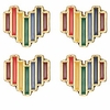 heart shaped enamel rainbow lgbt pride stud earrings for women 2-pairs (gold)