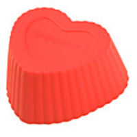 Heart-shaped Silicone Mould for DIY Cake (Red, 12Pcs)