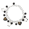 Heart Shpae Coloured Glaze with Glass Bead Bracelet