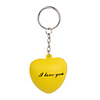 Heart Style Keychain with Soft Plastic Material-Yellow