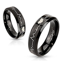 heartbeat stainless steel black ip laser etched band ring (11)