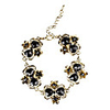 Hearts and Flower Alloy Plating Resin Bracelet