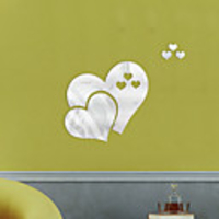 Hearts Wall Stickers Mirror Wall Stickers Decorative Wall Stickers,  Acrylic Home Decoration Wall Decal Wall Decoration 1pc