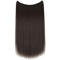 Heat Resistant Synthetic Hair Straight 110g Elasticity Invisible Wire Halo Hair Extensions miniinthebox