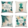 Hello Summer Double Side Cushion Cover 4PC Soft Decorative Square Throw Pillow Cover Cushion Case Pillowcase for Sofa Bedroom Superior Quality Machine Washable miniinthebox