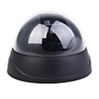 Hemispherical Small Dome Dummy Camera with Flashing LED Light-Black(2 AA)