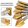 Hex Shank Countersink Drill Bit 6-19mm Set Titanium Coated 5 Flute Hole Drill 90 Degrees Wood Chamfering Cutter Tool 6Pcs