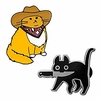 hgcg cat enamel pins backpacks hat jacket badge brooch pins (black and yellow) miniinthebox