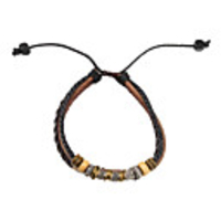 Hieroglyph Multilayer Vintage Fabric and Leather Bracelet